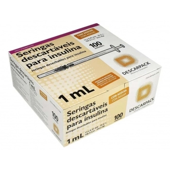 SERINGA INSULINA UF 1ML AG. 13X4,5 CX C/100