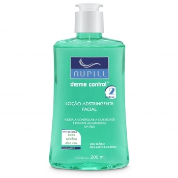 LOCAO ADSTRINGENTE FACIAL DERME CONTROL 200ML NUPILL