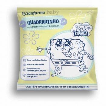 COMPRESSA QUADRADINHO 40X10 BOB ESPONJA BABY