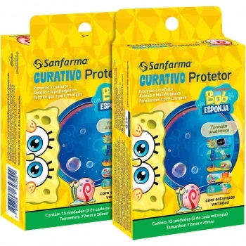 CURATIVO ANATOMICO C/ 15 UNIDADES BOB ESPONJA