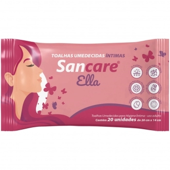TOALHAS UMEDECIDAS INTIMAS SANCARE ELLA C/20 UNIDADES
