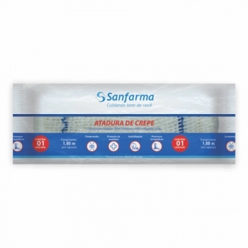 ATADURA DE CREPE 08CM X 1,8M SANFARMA