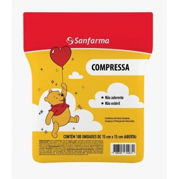 COMPRESSA NAO ADERENTE PACOTE COM 100 UNIDADES POOH