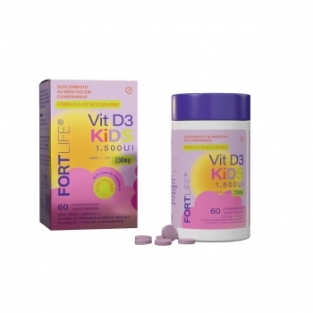 VITAMINA D3+K2+B12 230MG KIDS C/60 COMP MASTIGÁVEIS FORTLIFE