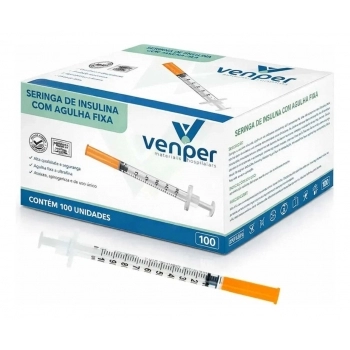 SERINGA INSULINA 1ML C/AGULHA 8X0,3 PURAH