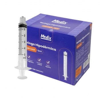 SERINGA DESCARTAVEL 5ML LUER LOCK MEDIX