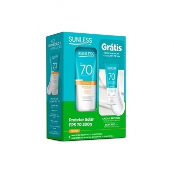 KIT PROTETOR SOLAR FPS70 200G + MINI FACIAL FPS70 30G GRATIS SUNLESS
