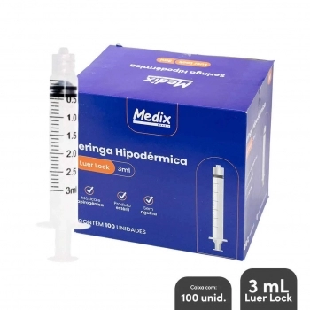 SERINGA DESCARTAVEL 3ML LUER LOCK MEDIX