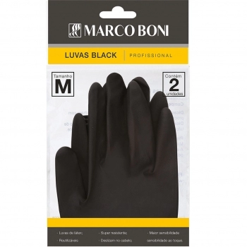 LUVA PROFISSIONAL PRETA M C/2 MARCO BONI