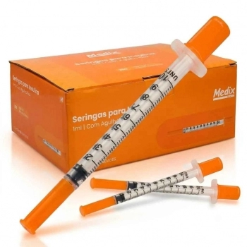 SERINGA INSULINA UF 1ML AG. 6X0,25 C/100 MEDIX