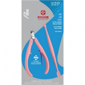 ALICATE CUTICULAS C/ESPATULA FLEX ROSA MUNDIAL