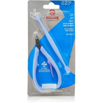ALICATE CUTICULAS C/ESPATULA FLEX AZUL MUNDIAL