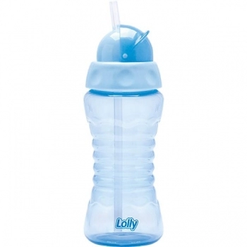 COPO CLEAN C/CANUDO 300ML AZUL LOLLY