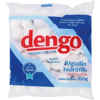 ALGODAO BOLA BRANCO 100G DENGO MELHORMED