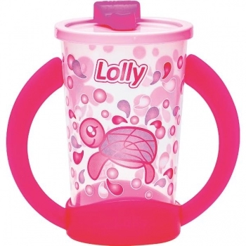 COPO OCEANO C/ALÇA 350ML ROSA LOLLY